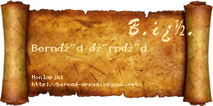 Bernád Árpád névjegykártya