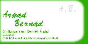 arpad bernad business card